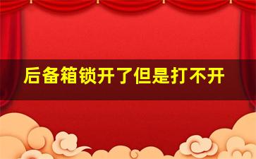 后备箱锁开了但是打不开