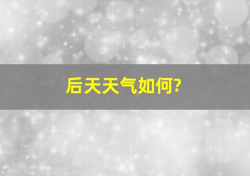 后天天气如何?