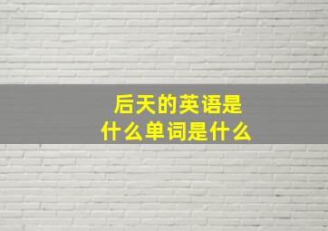 后天的英语是什么单词是什么