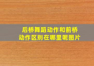 后桥舞蹈动作和前桥动作区别在哪里呢图片