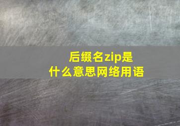 后缀名zip是什么意思网络用语