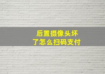 后置摄像头坏了怎么扫码支付