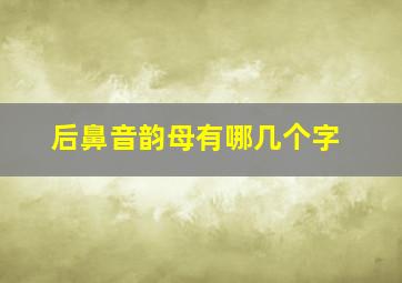 后鼻音韵母有哪几个字