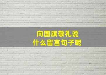 向国旗敬礼说什么留言句子呢