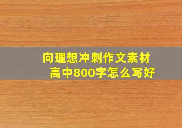 向理想冲刺作文素材高中800字怎么写好