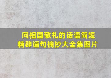 向祖国敬礼的话语简短精辟语句摘抄大全集图片