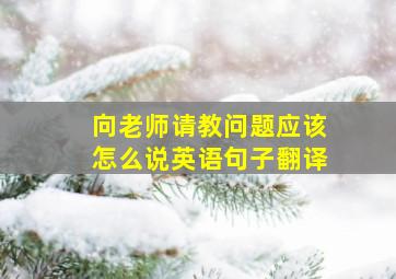 向老师请教问题应该怎么说英语句子翻译