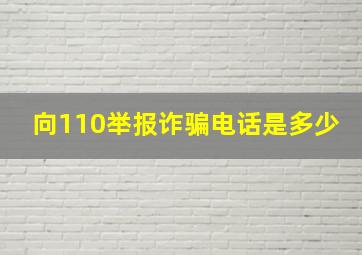 向110举报诈骗电话是多少