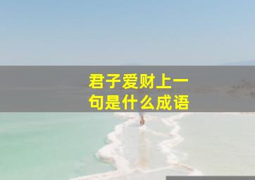 君子爱财上一句是什么成语