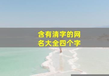 含有清字的网名大全四个字