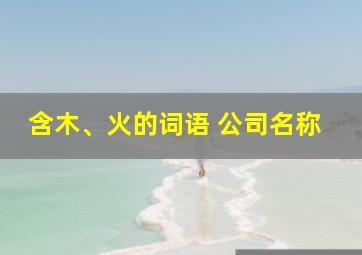 含木、火的词语 公司名称