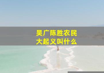 吴广陈胜农民大起义叫什么