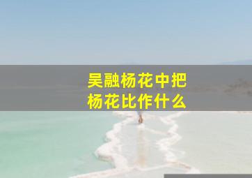 吴融杨花中把杨花比作什么