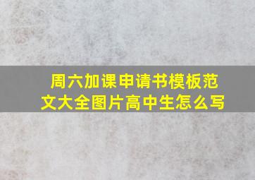 周六加课申请书模板范文大全图片高中生怎么写