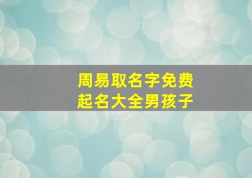 周易取名字免费起名大全男孩子