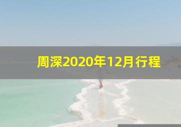 周深2020年12月行程