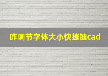 咋调节字体大小快捷键cad