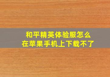 和平精英体验服怎么在苹果手机上下载不了