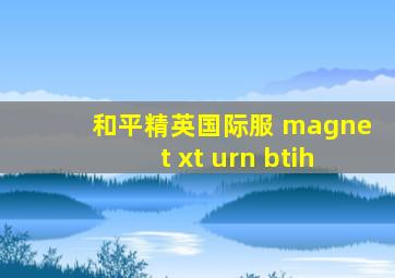 和平精英国际服 magnet xt urn btih