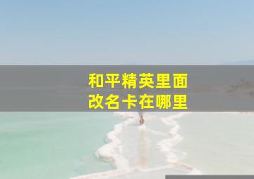 和平精英里面改名卡在哪里