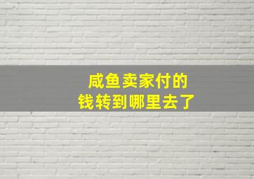 咸鱼卖家付的钱转到哪里去了