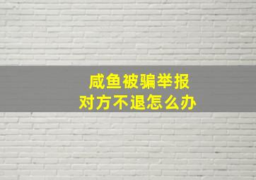 咸鱼被骗举报对方不退怎么办