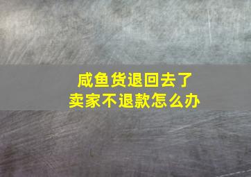 咸鱼货退回去了卖家不退款怎么办