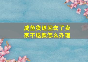 咸鱼货退回去了卖家不退款怎么办理