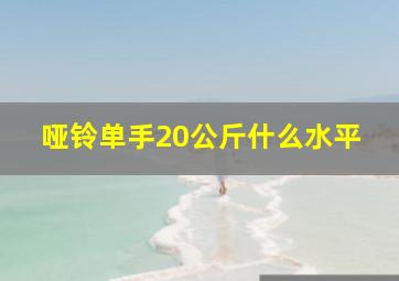 哑铃单手20公斤什么水平