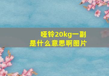 哑铃20kg一副是什么意思啊图片