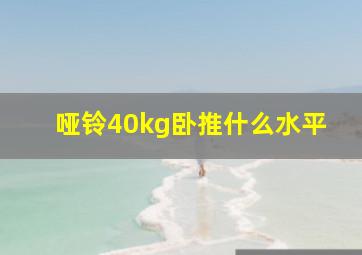 哑铃40kg卧推什么水平