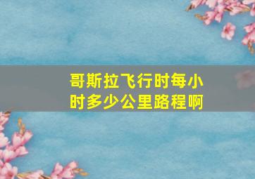 哥斯拉飞行时每小时多少公里路程啊