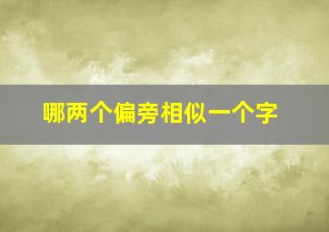 哪两个偏旁相似一个字