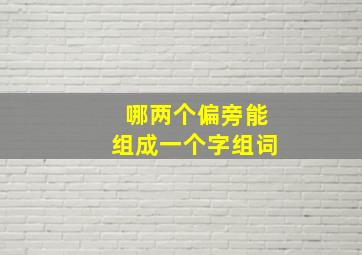 哪两个偏旁能组成一个字组词