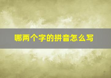 哪两个字的拼音怎么写