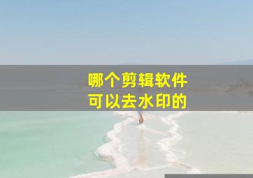 哪个剪辑软件可以去水印的