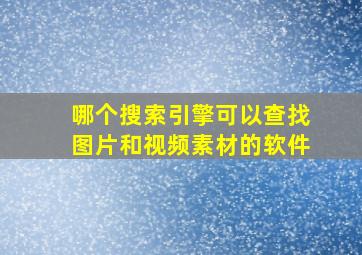 哪个搜索引擎可以查找图片和视频素材的软件