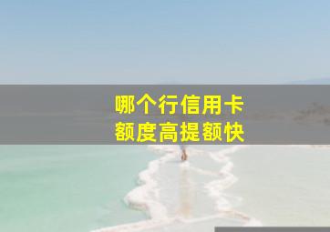 哪个行信用卡额度高提额快