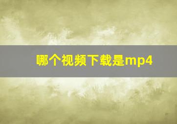 哪个视频下载是mp4