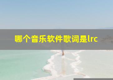 哪个音乐软件歌词是lrc