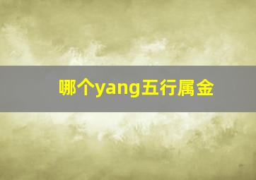 哪个yang五行属金