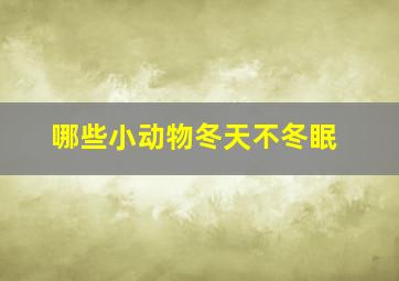 哪些小动物冬天不冬眠