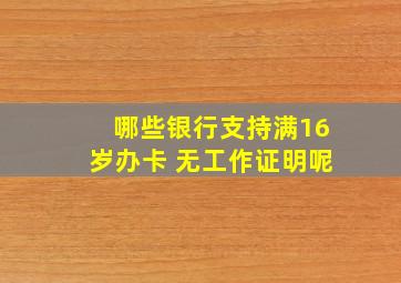 哪些银行支持满16岁办卡 无工作证明呢