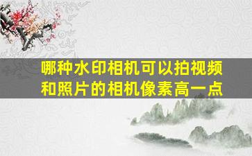 哪种水印相机可以拍视频和照片的相机像素高一点