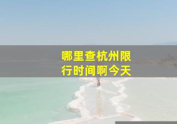 哪里查杭州限行时间啊今天