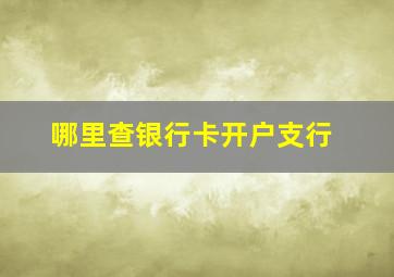 哪里查银行卡开户支行