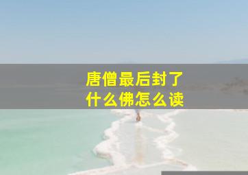 唐僧最后封了什么佛怎么读