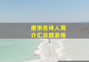 唐宋名诗人简介汇总图表格