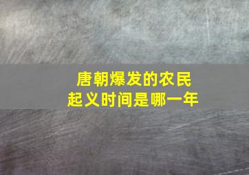 唐朝爆发的农民起义时间是哪一年