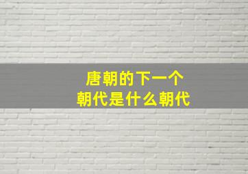 唐朝的下一个朝代是什么朝代